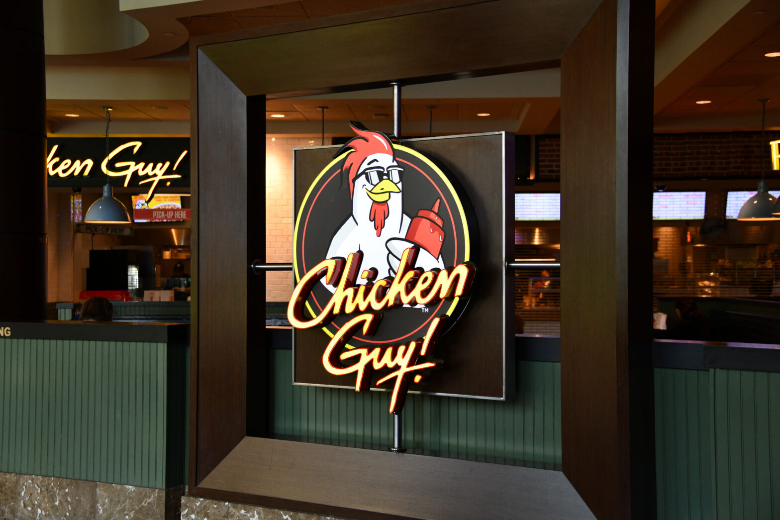 The storefront of Chicken Guy! Atlantic City with a Chicken Guy! Sign