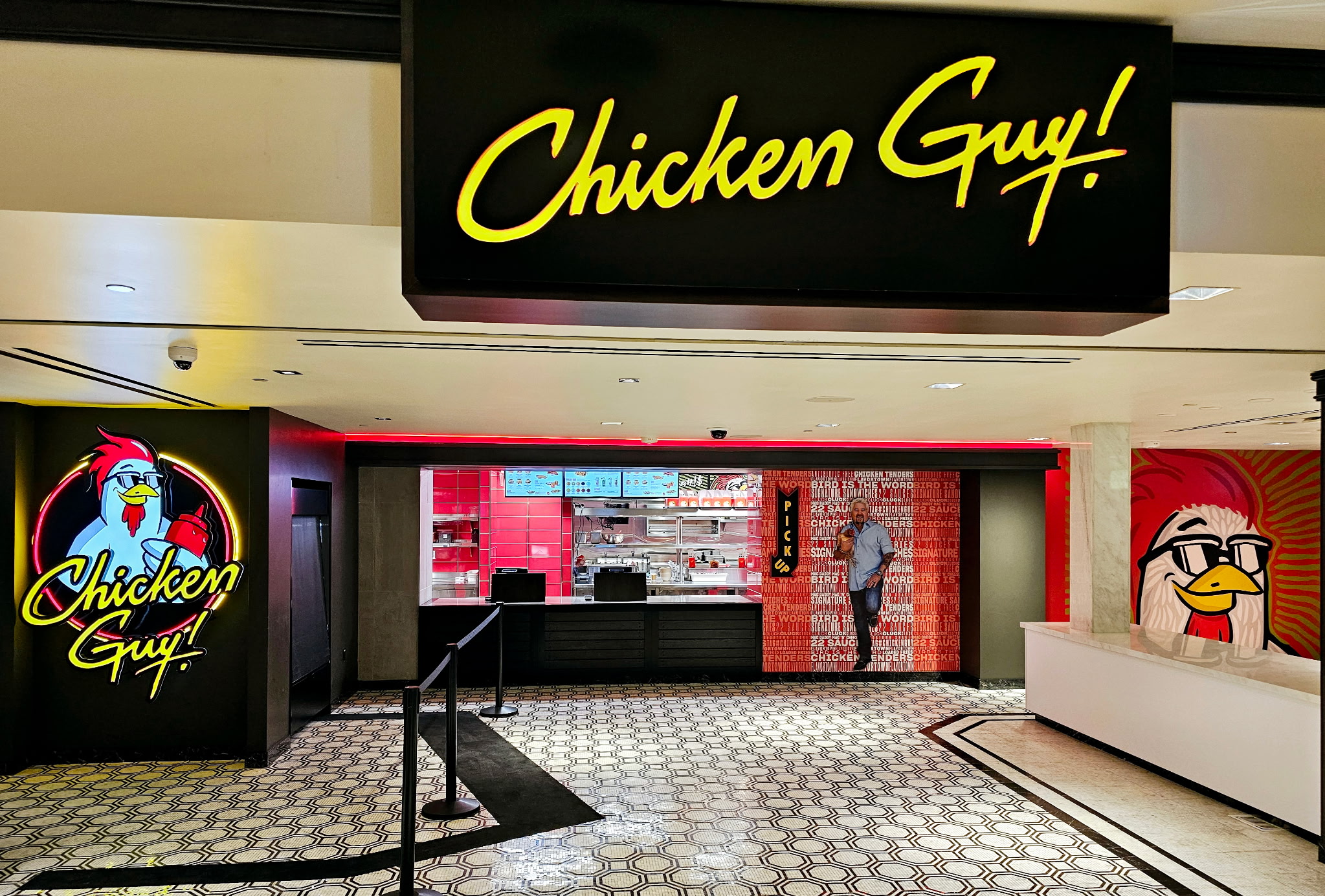 The storefront of Harrah's Las Vegas Chicken Guy!
